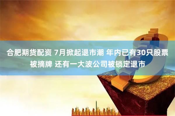 合肥期货配资 7月掀起退市潮 年内已有30只股票被摘牌 还有一大波公司被锁定退市
